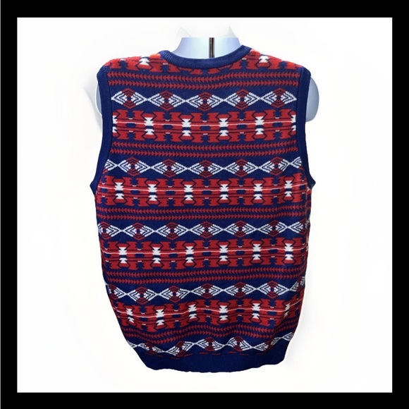 NFL Team Apparel NY Giants Mens 2XL Sweater Vest Knit Blue Red White Football - Picture 2 of 6